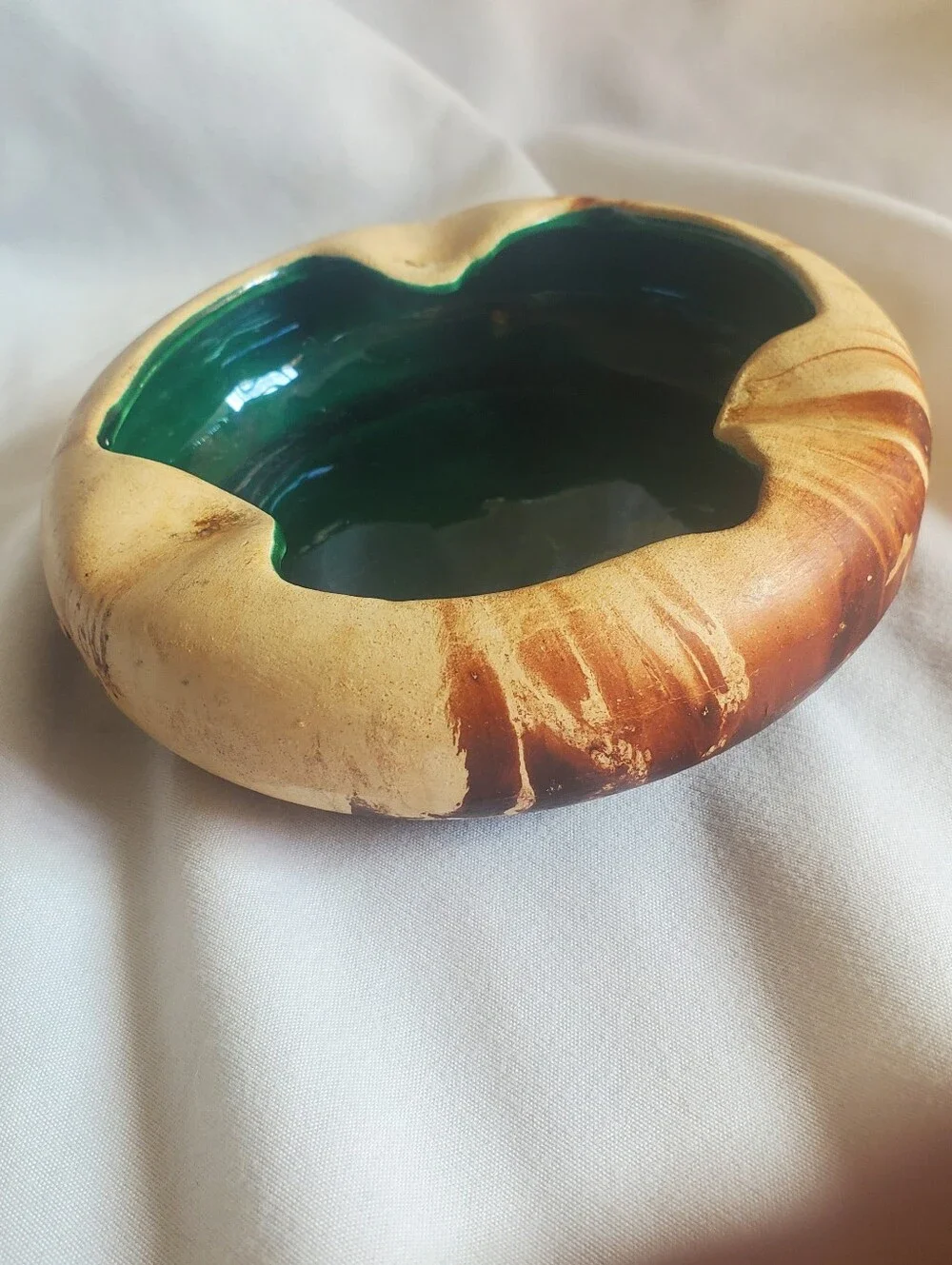 Nemadji Vtg Rocky Mountain #213 Handmade MCM Retro Pottery Ashtray Trinket Bowl